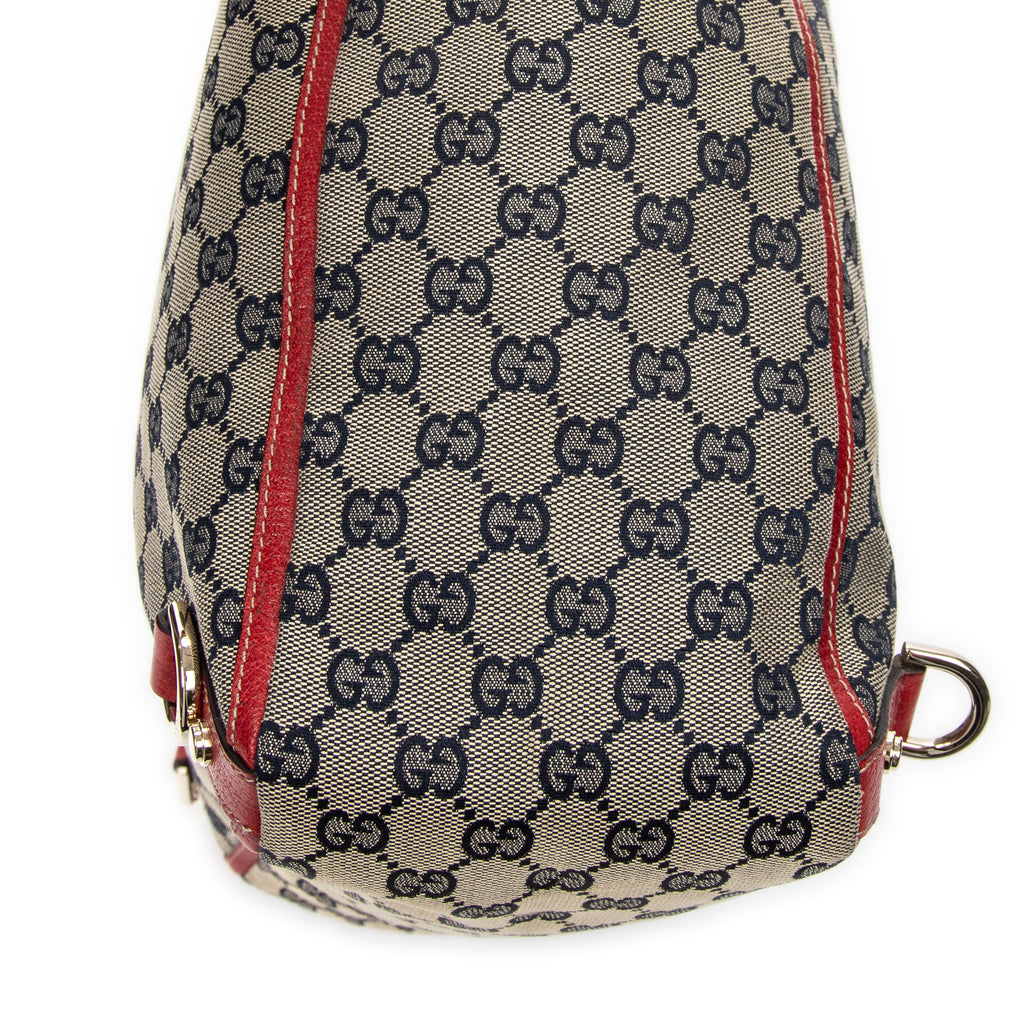 Handbag Abbey D-Ring Vertical Tote Red Monogrammed Canvas