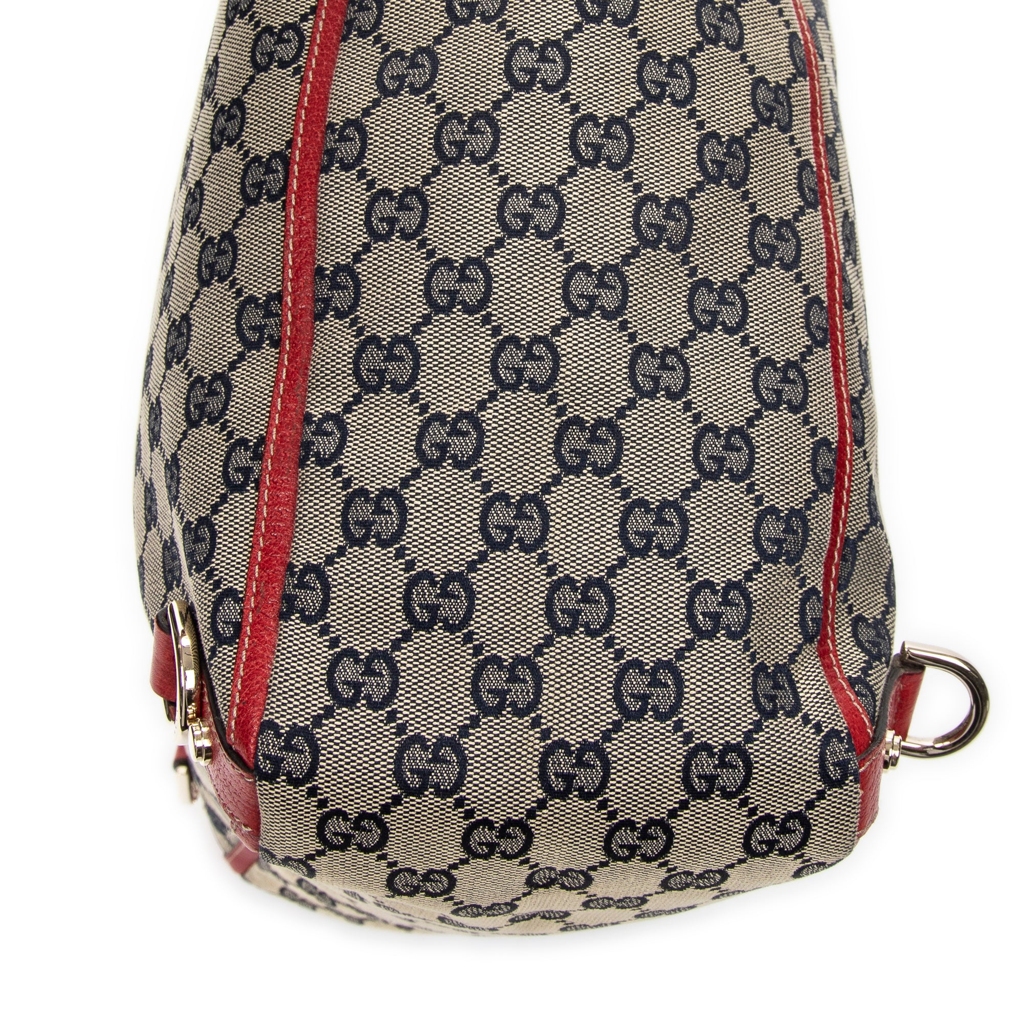 Handbag Abbey D-Ring Vertical Tote Red Monogrammed Canvas