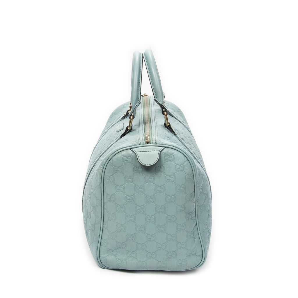Handbag Medium Boston Light Blue Guccissima Leather