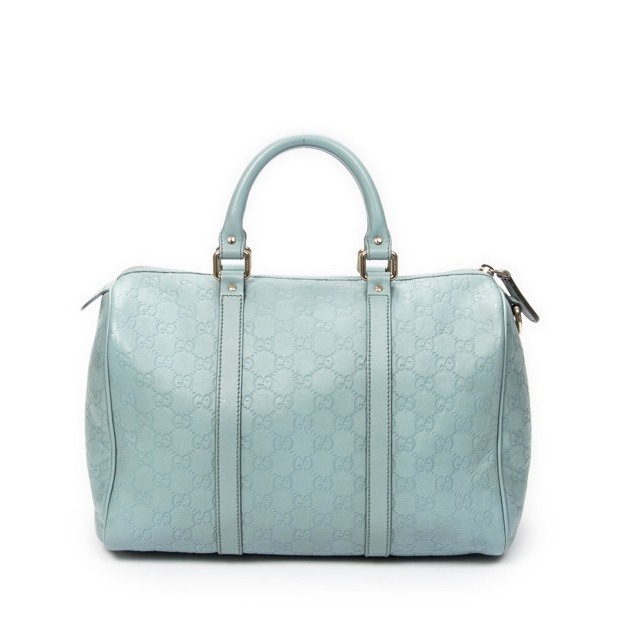 Handbag Medium Boston Light Blue Guccissima Leather
