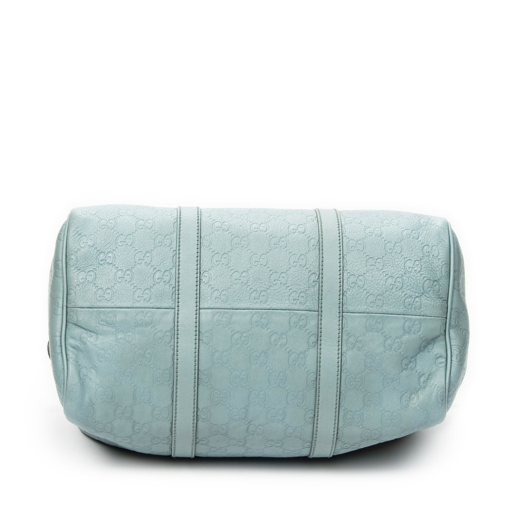 Handbag Medium Boston Light Blue Guccissima Leather
