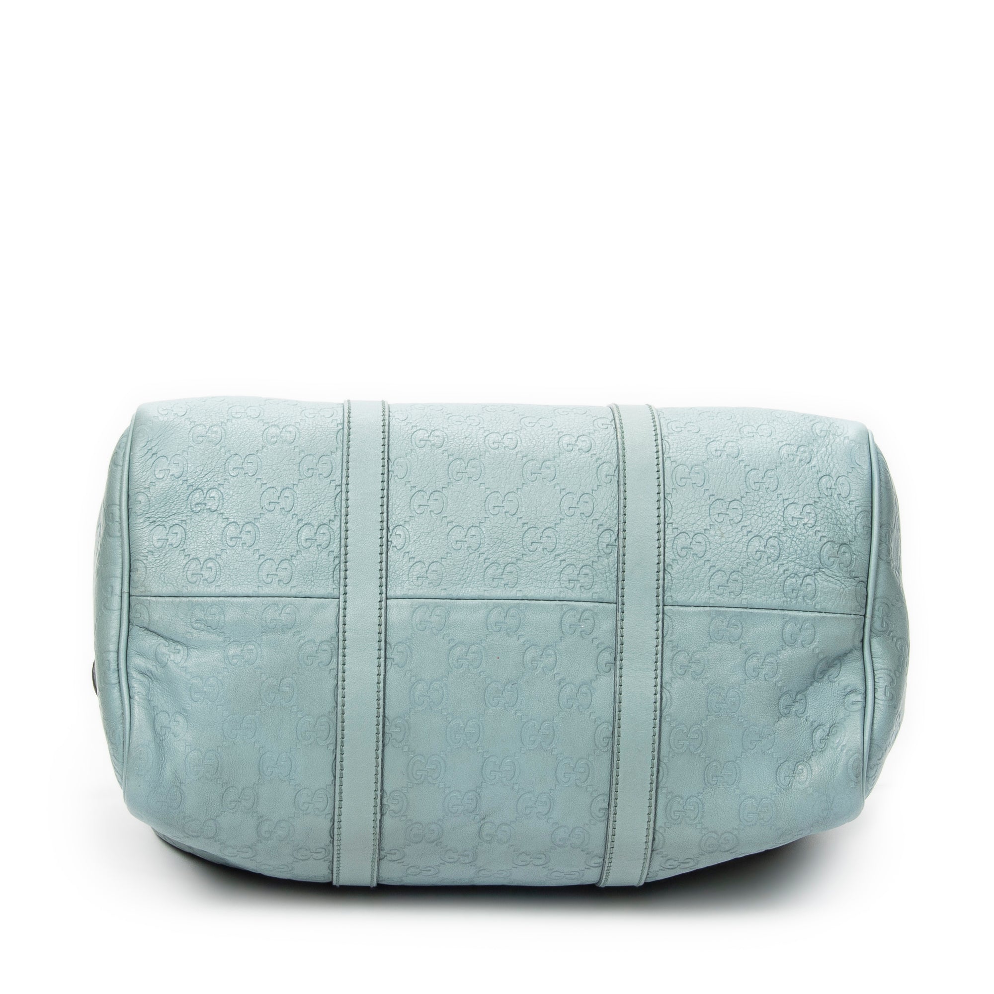 Handbag Medium Boston Light Blue Guccissima Leather