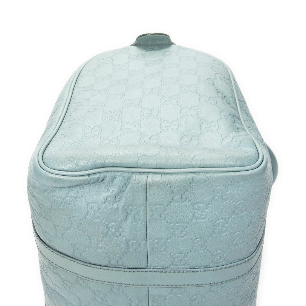 Handbag Medium Boston Light Blue Guccissima Leather