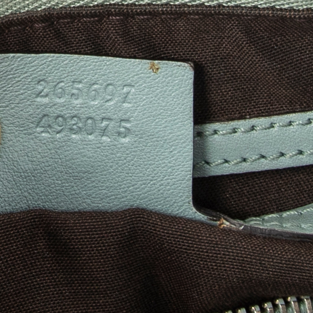 Handbag Medium Boston Light Blue Guccissima Leather