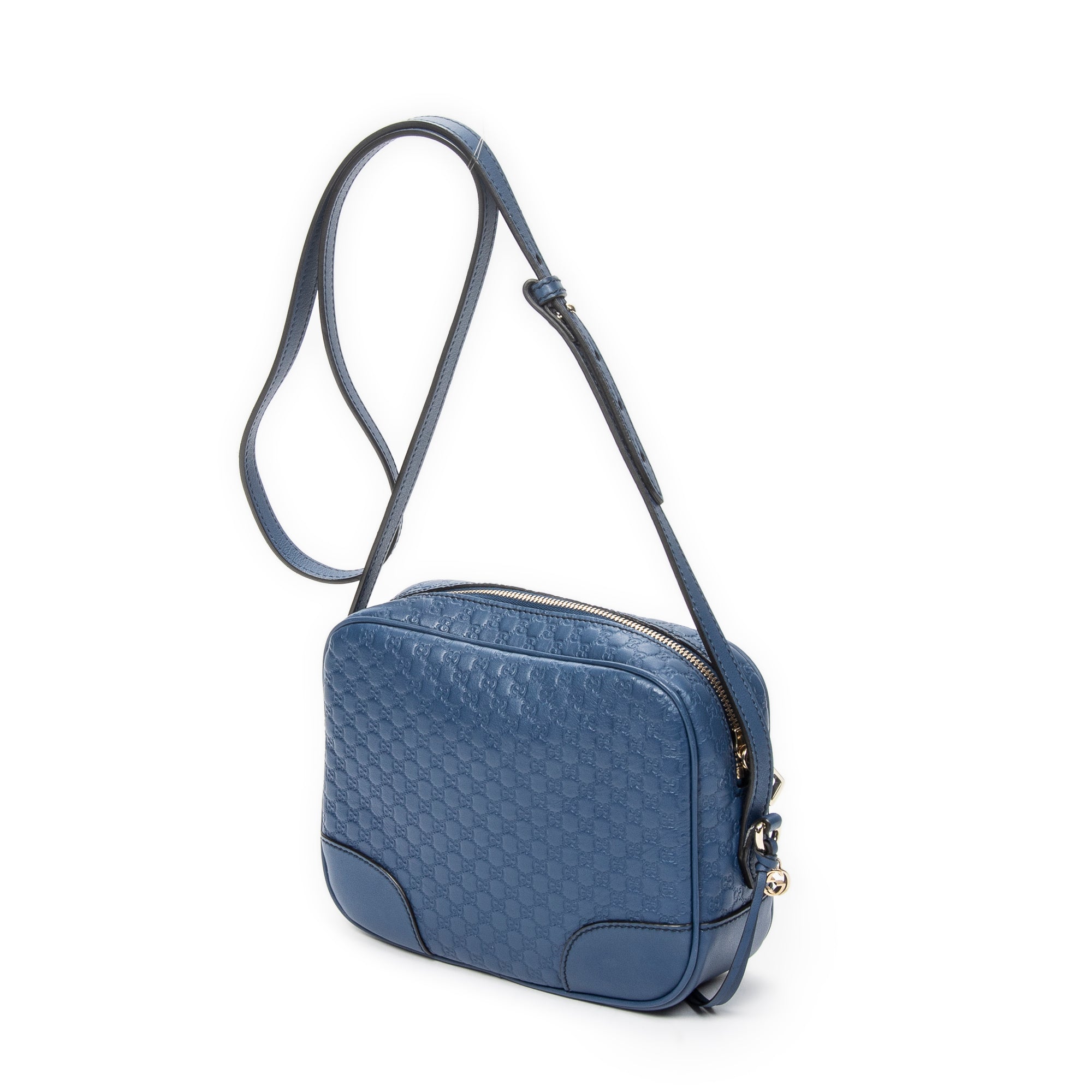 Shoulder Bag Mini Bree Crossbody Blue Microguccissima Leather