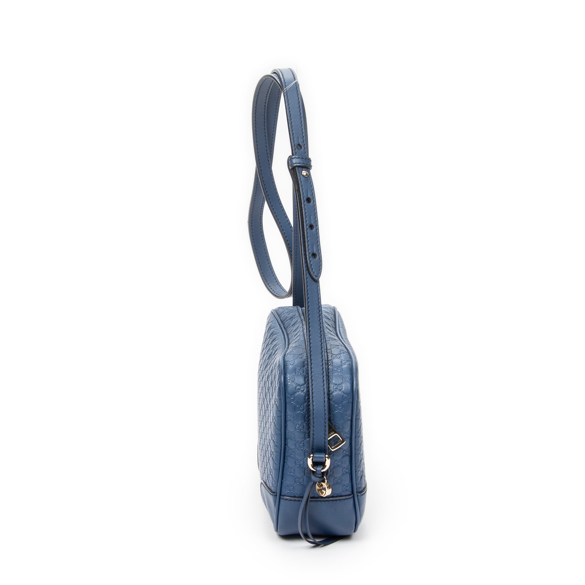 Shoulder Bag Mini Bree Crossbody Blue Microguccissima Leather