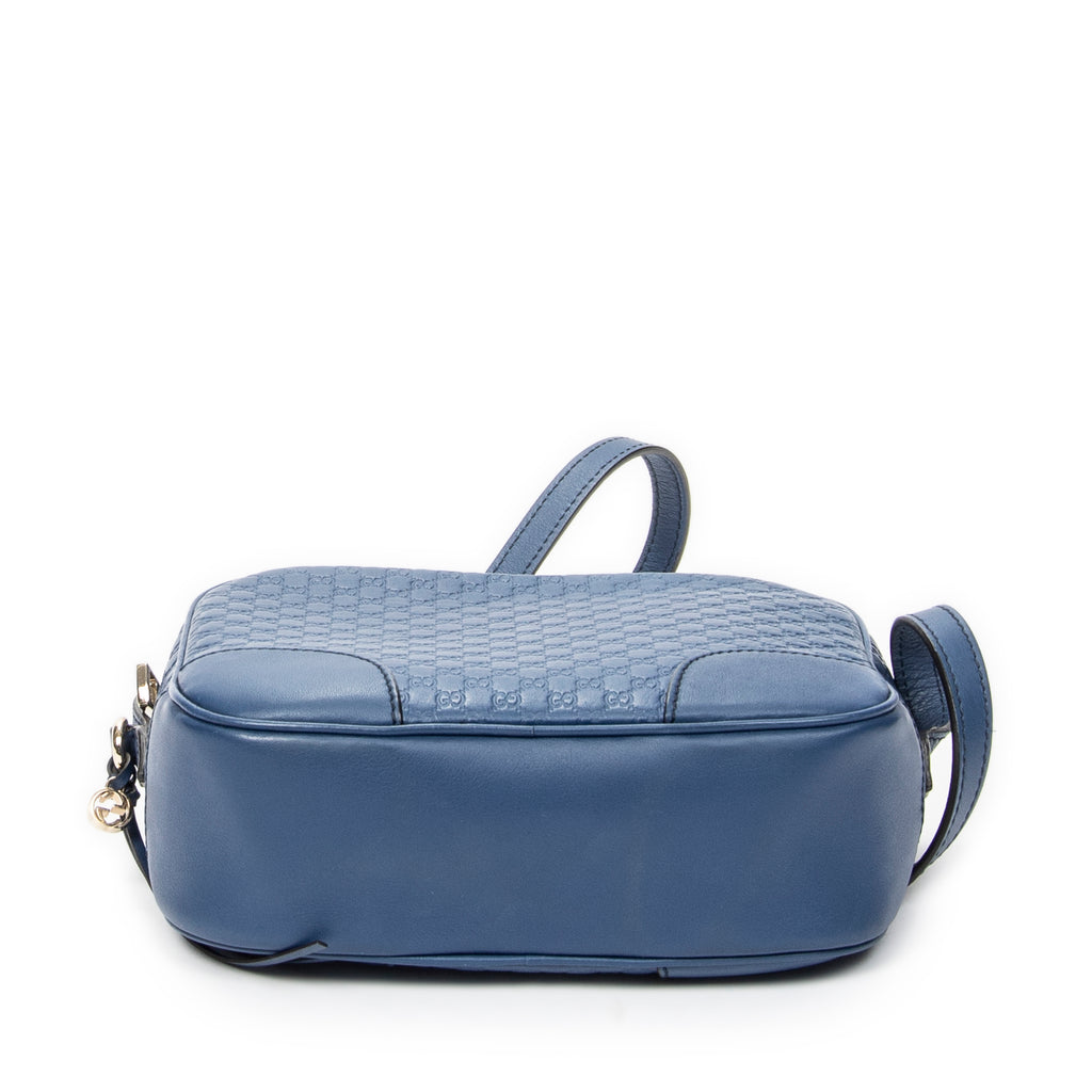 Shoulder Bag Mini Bree Crossbody Blue Microguccissima Leather