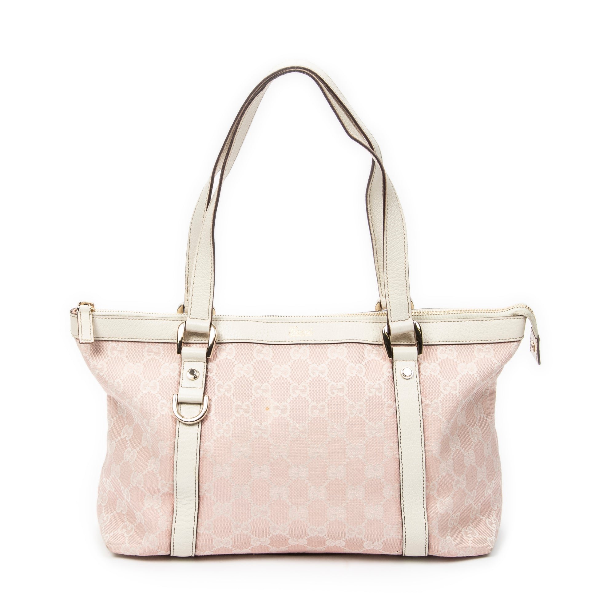 Shoulder Bag Abbey Zip Tote Light Pink Monogrammed Canvas