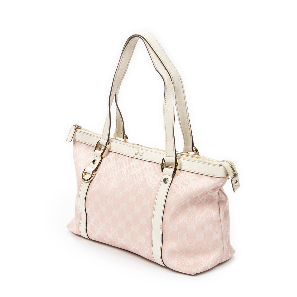 Shoulder Bag Abbey Zip Tote Light Pink Monogrammed Canvas