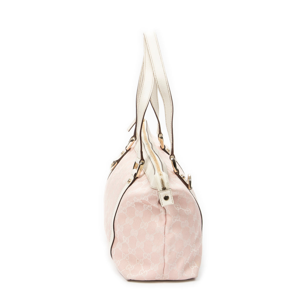 Shoulder Bag Abbey Zip Tote Light Pink Monogrammed Canvas