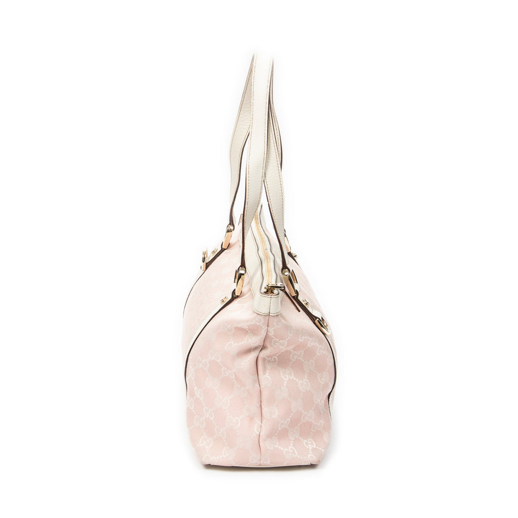 Shoulder Bag Abbey Zip Tote Light Pink Monogrammed Canvas