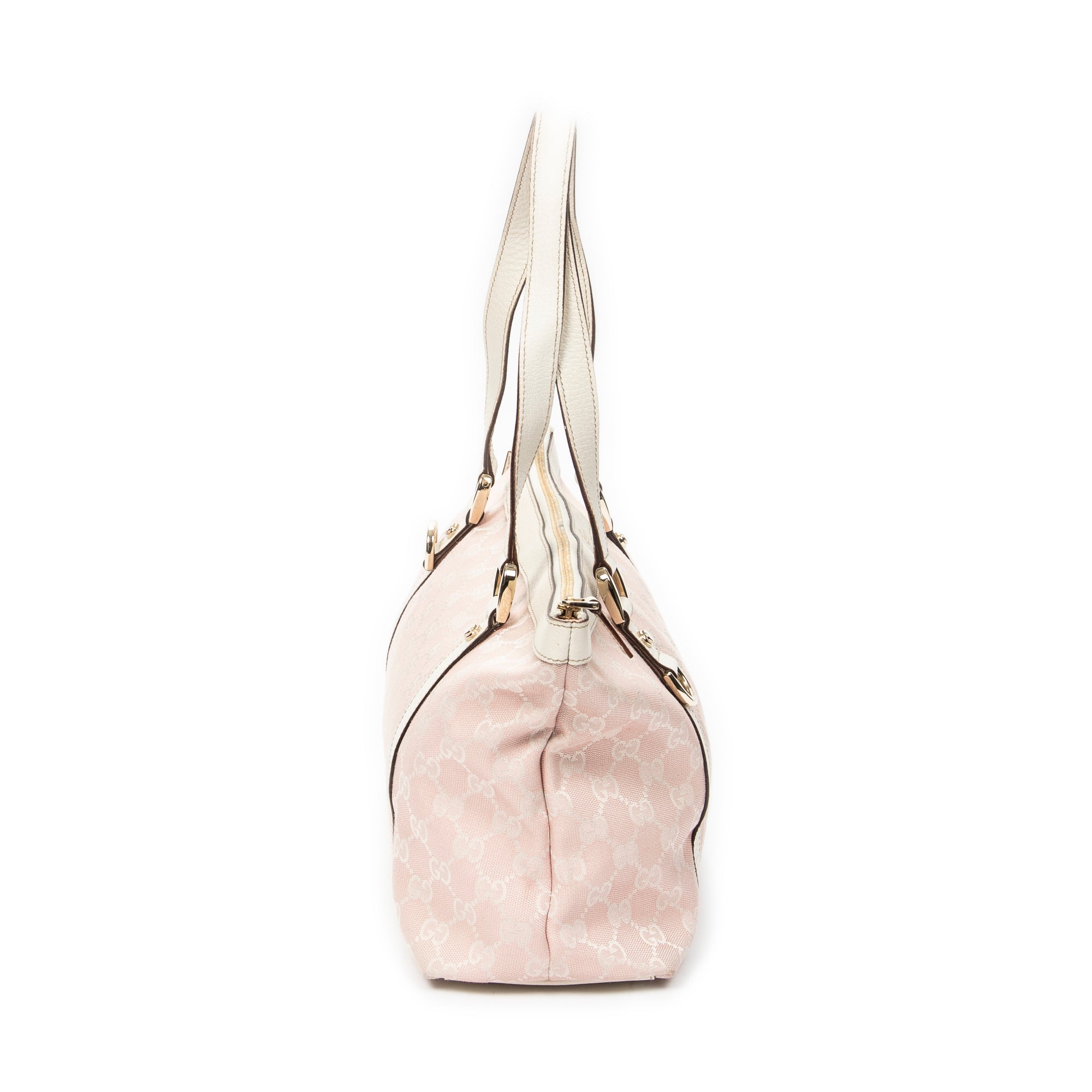 Shoulder Bag Abbey Zip Tote Light Pink Monogrammed Canvas