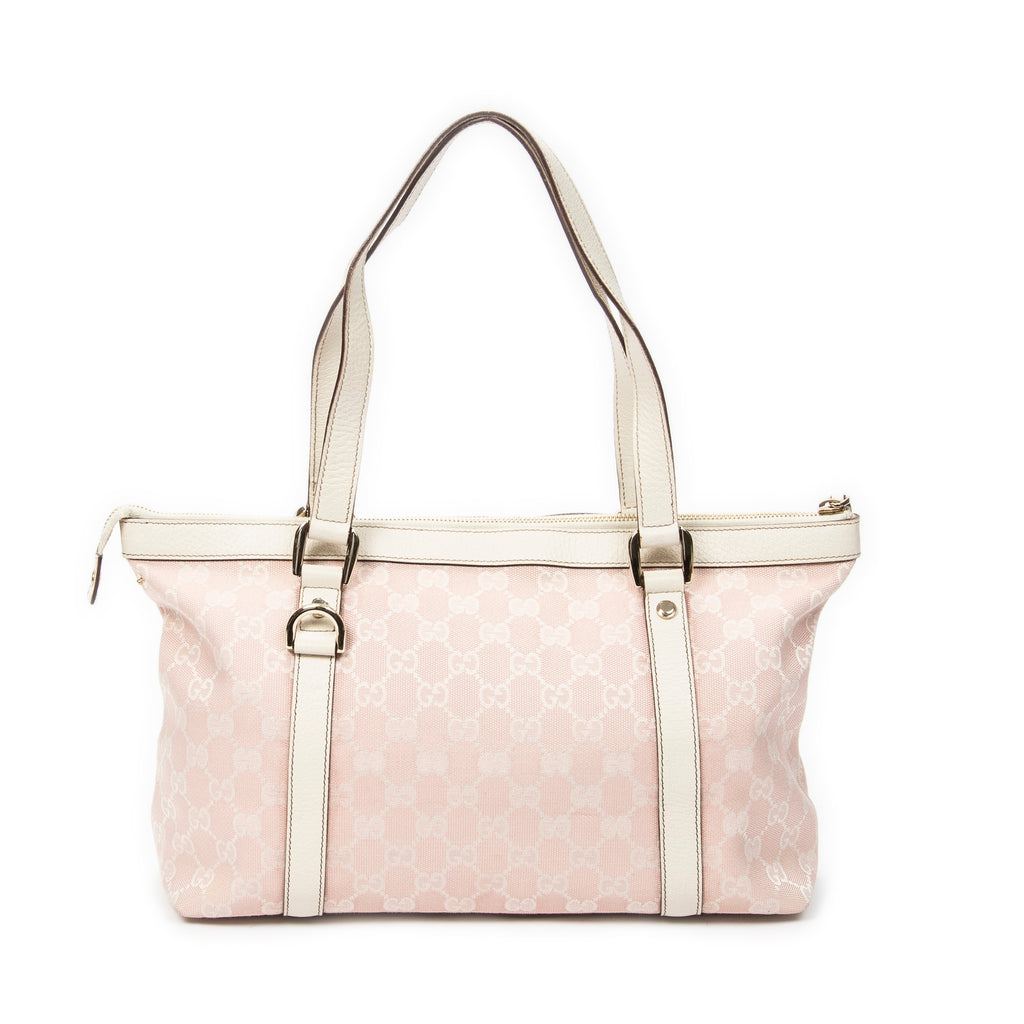 Shoulder Bag Abbey Zip Tote Light Pink Monogrammed Canvas