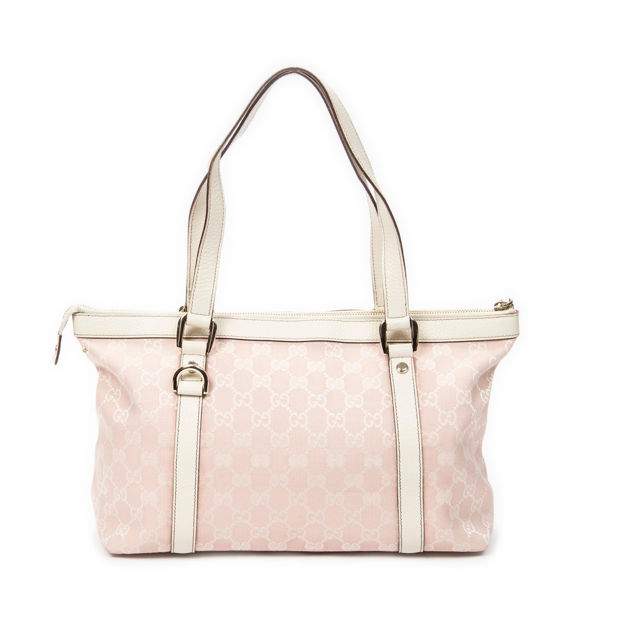 Shoulder Bag Abbey Zip Tote Light Pink Monogrammed Canvas