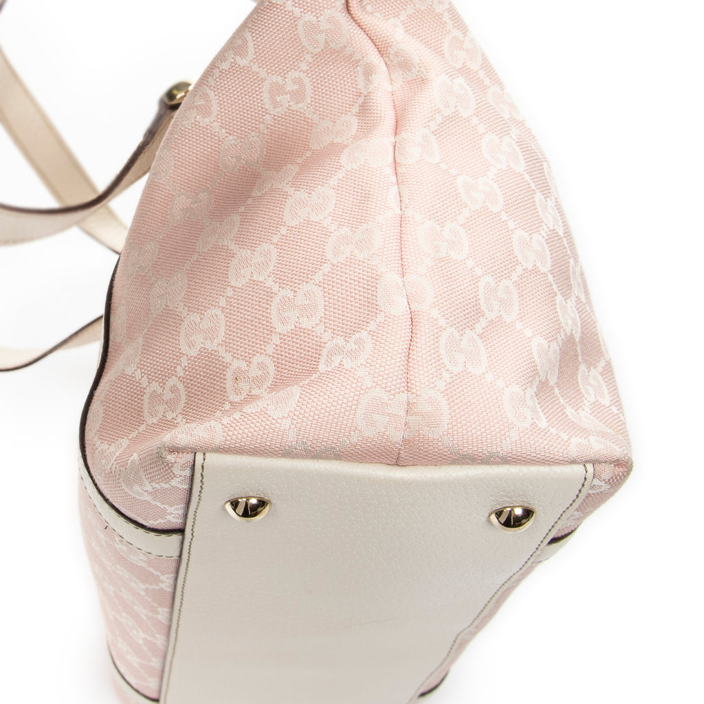 Shoulder Bag Abbey Zip Tote Light Pink Monogrammed Canvas