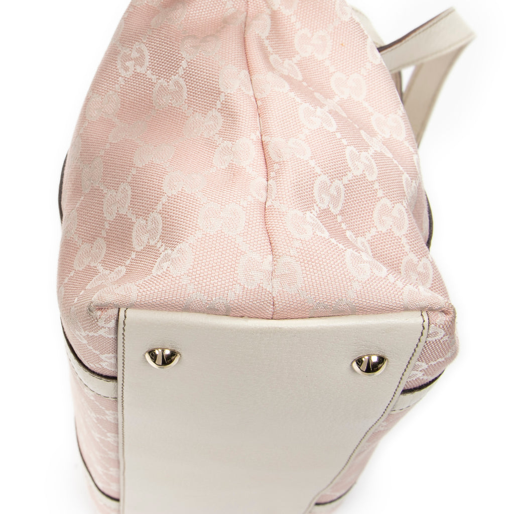 Shoulder Bag Abbey Zip Tote Light Pink Monogrammed Canvas