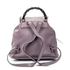 Backpack Medium Bamboo Tassel Backpack Purple Calfskin Leather