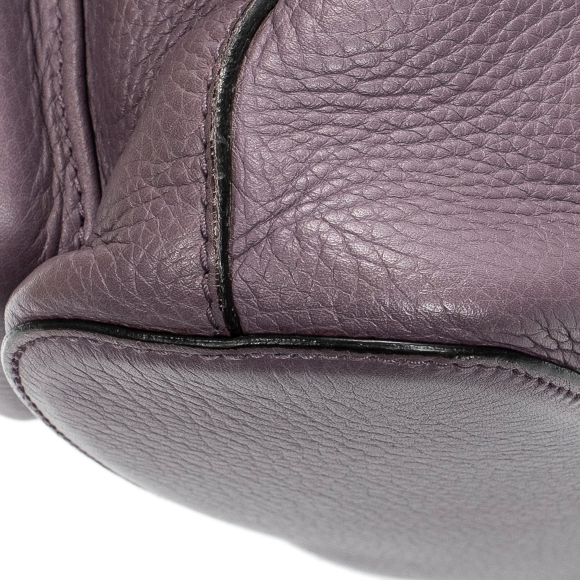 Backpack Medium Bamboo Tassel Backpack Purple Calfskin Leather
