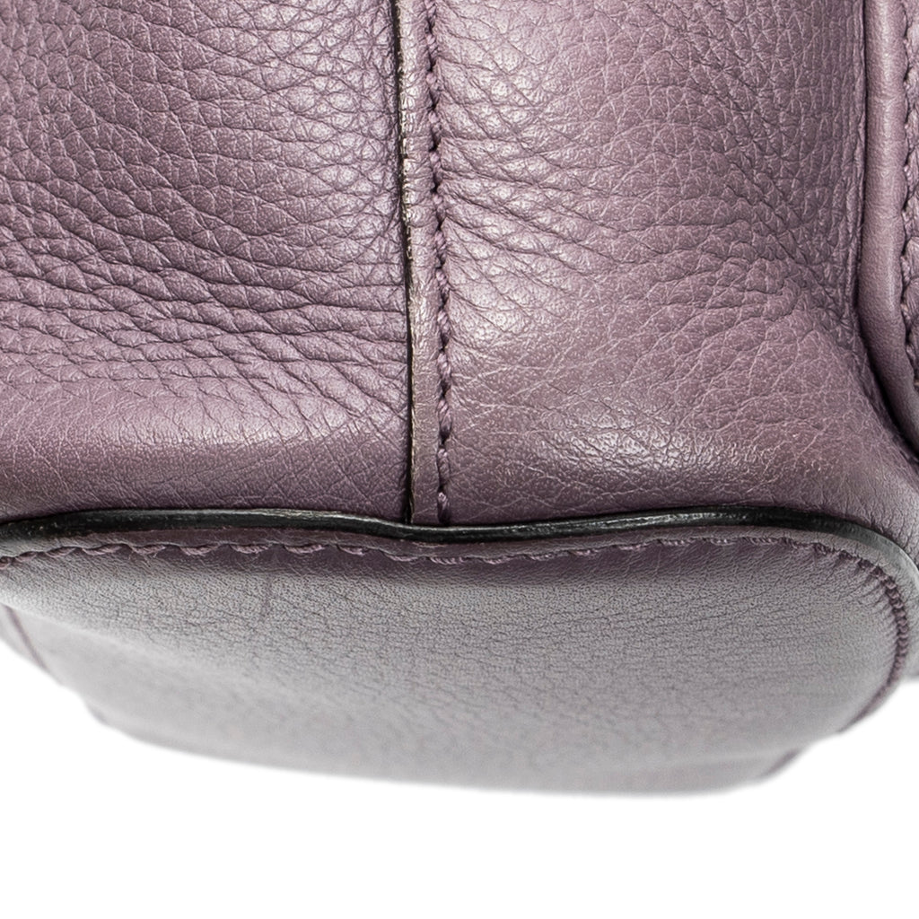 Backpack Medium Bamboo Tassel Backpack Purple Calfskin Leather