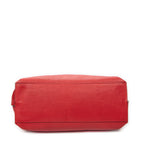 Shoulder Bag Large Bamboo Daily Top Handle Red Grained Calfskin Leather