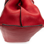 Shoulder Bag Large Bamboo Daily Top Handle Red Grained Calfskin Leather