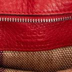 Shoulder Bag Large Bamboo Daily Top Handle Red Grained Calfskin Leather