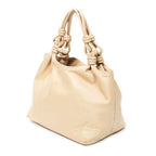 Shoulder Bag Anagram Knot Hobo Light Beige Calfskin Leather
