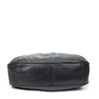 Shoulder Bag Double Pocket Hobo Black Calfskin Leather