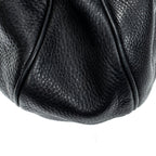 Shoulder Bag Double Pocket Hobo Black Calfskin Leather
