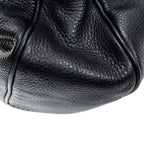 Shoulder Bag Double Pocket Hobo Black Calfskin Leather