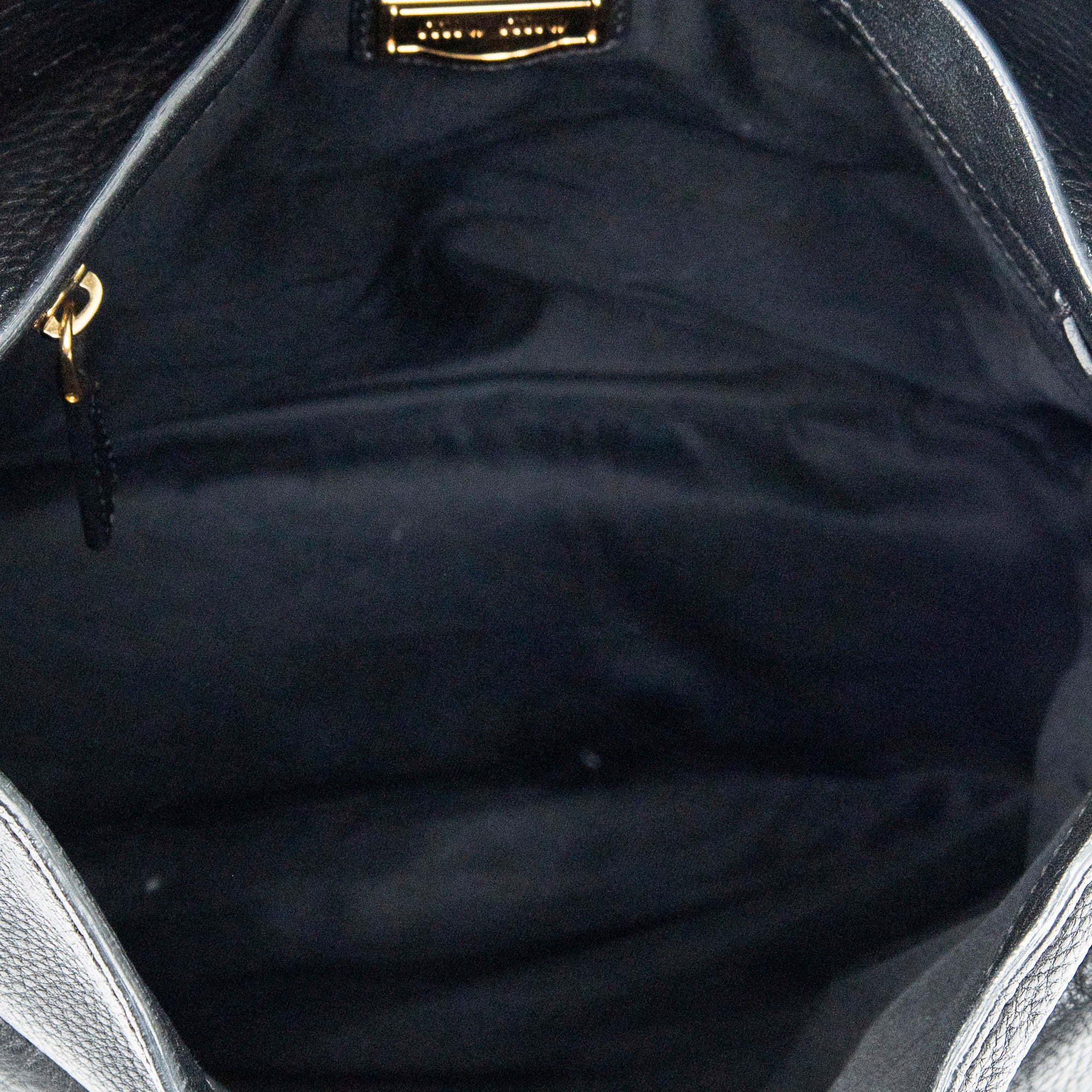 Shoulder Bag Double Pocket Hobo Black Calfskin Leather