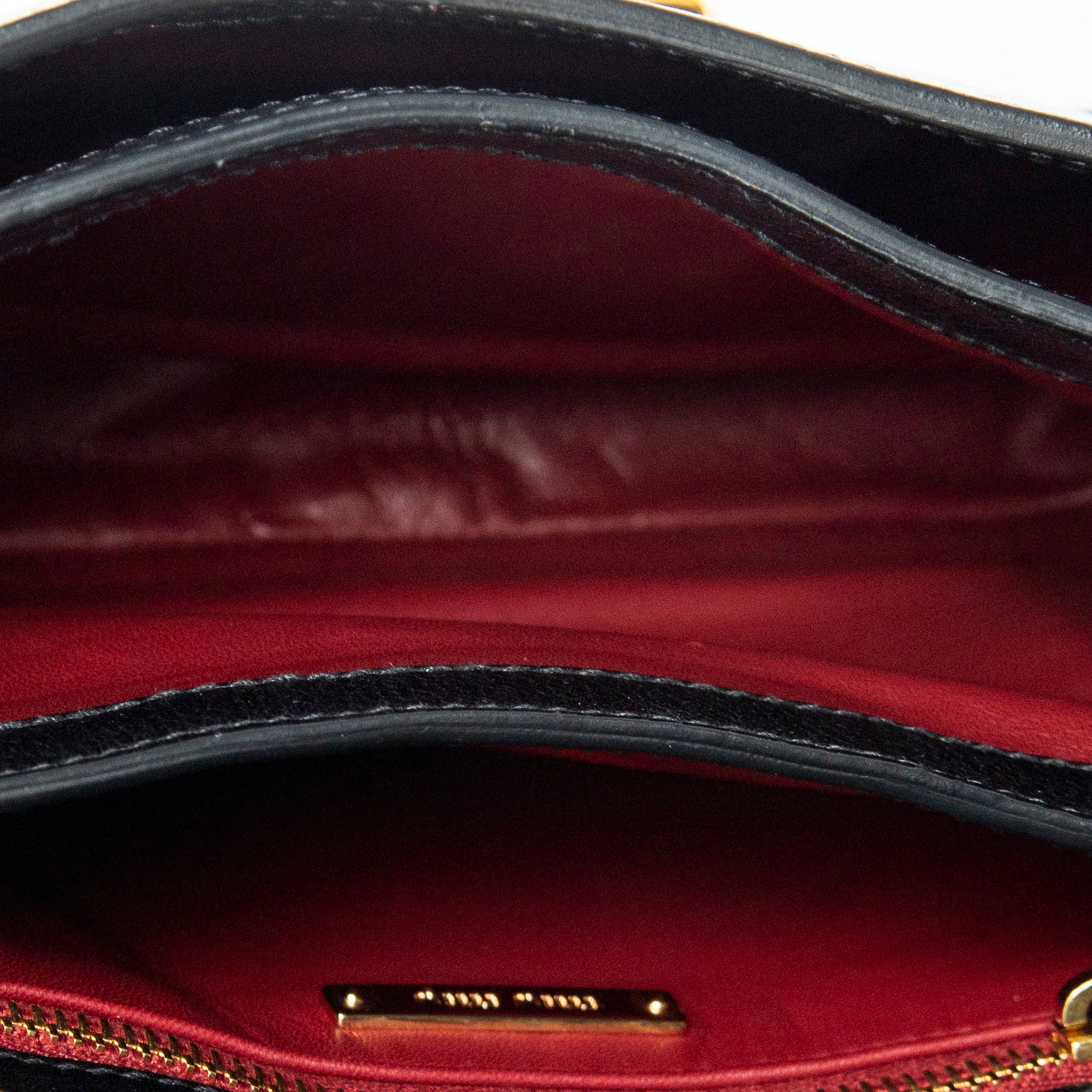Shoulder Bag Push Lock Flap Crossbody Black Vitello Leather