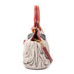 Shoulder Bag Turn Lock Top Handle Light Pink Nappa Matelasse Leather