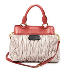 Shoulder Bag Turn Lock Top Handle Light Pink Nappa Matelasse Leather