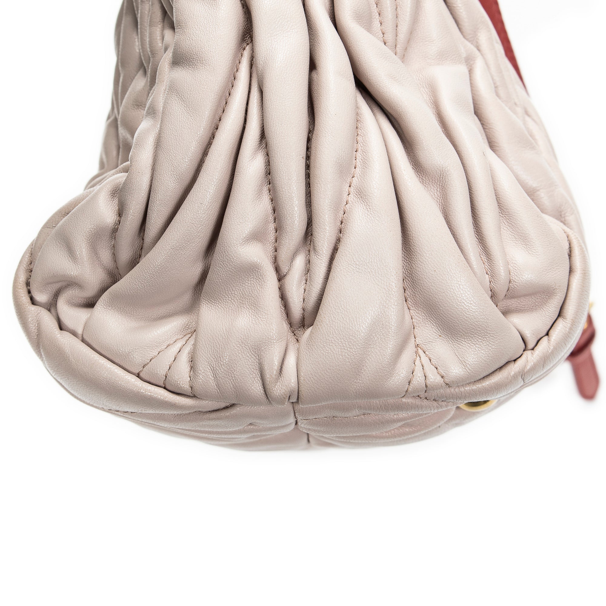 Shoulder Bag Turn Lock Top Handle Light Pink Nappa Matelasse Leather
