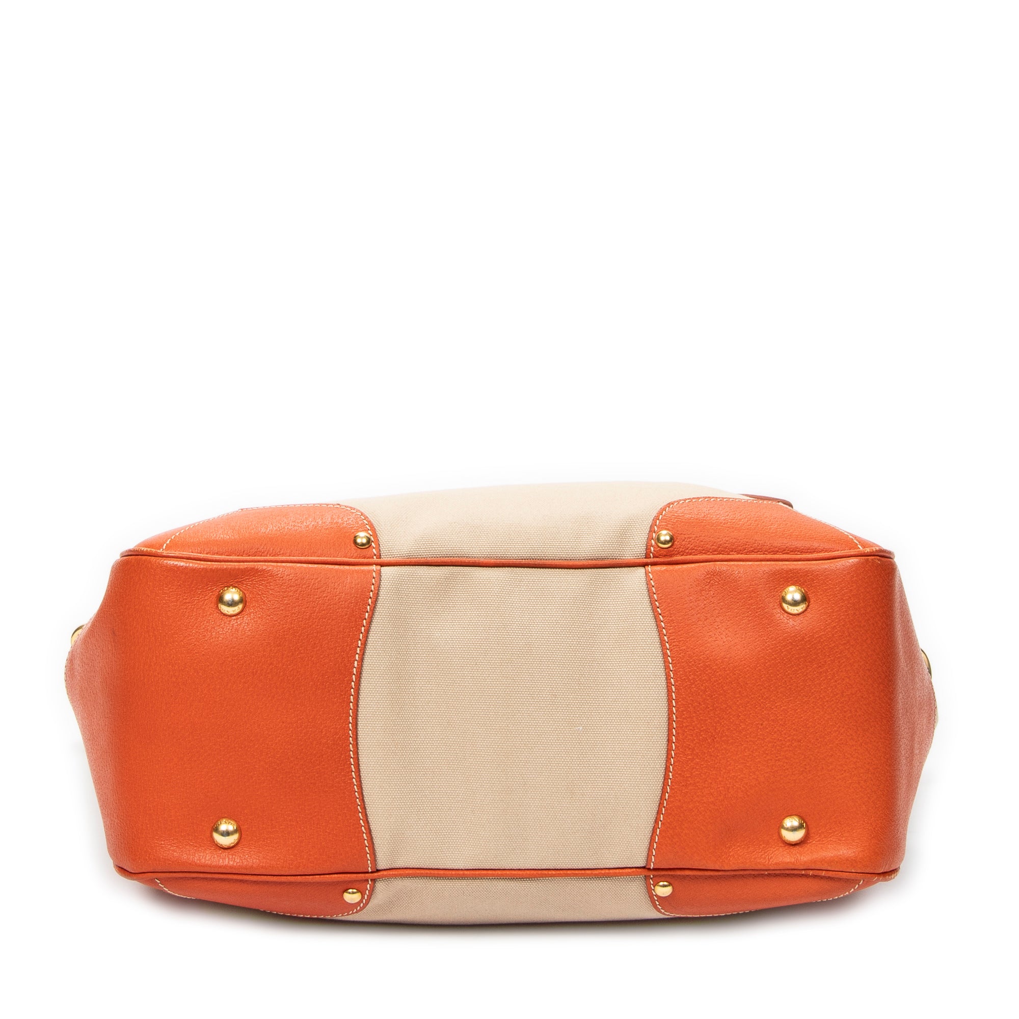 Shoulder Bag Shopping Tote Orange Woven Canvas