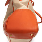 Shoulder Bag Shopping Tote Orange Woven Canvas