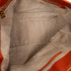 Shoulder Bag Shopping Tote Orange Woven Canvas