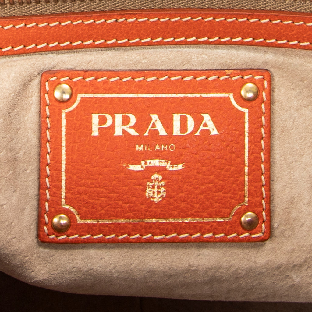 Shoulder Bag Shopping Tote Orange Woven Canvas