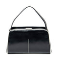 Handbag Spazzolato Frame Bag Black Calfskin Leather