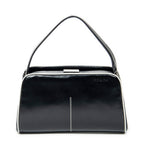 Handbag Spazzolato Frame Bag Black Calfskin Leather