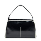Handbag Spazzolato Frame Bag Black Calfskin Leather