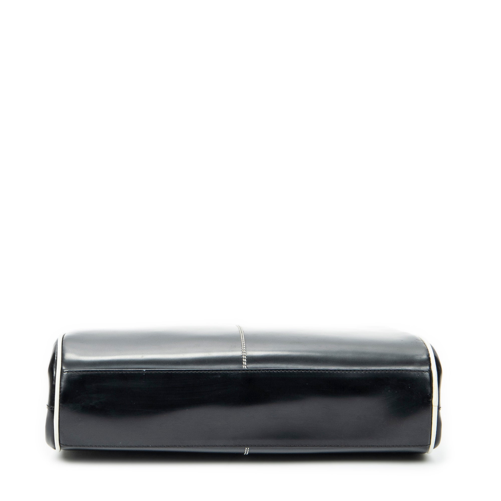 Handbag Spazzolato Frame Bag Black Calfskin Leather