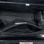 Handbag Spazzolato Frame Bag Black Calfskin Leather