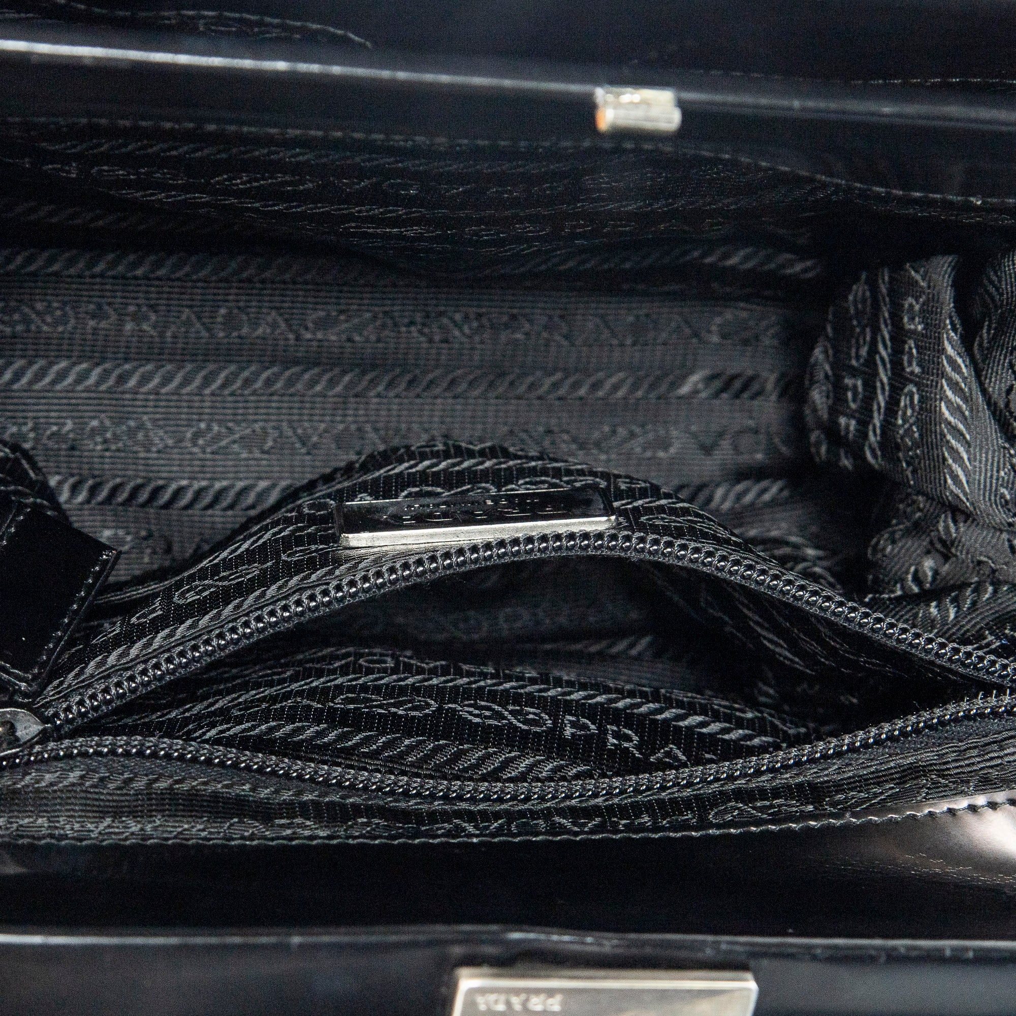 Handbag Spazzolato Frame Bag Black Calfskin Leather
