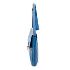 Shoulder Bag Push Lock Flap Messenger Blue Saffiano Leather