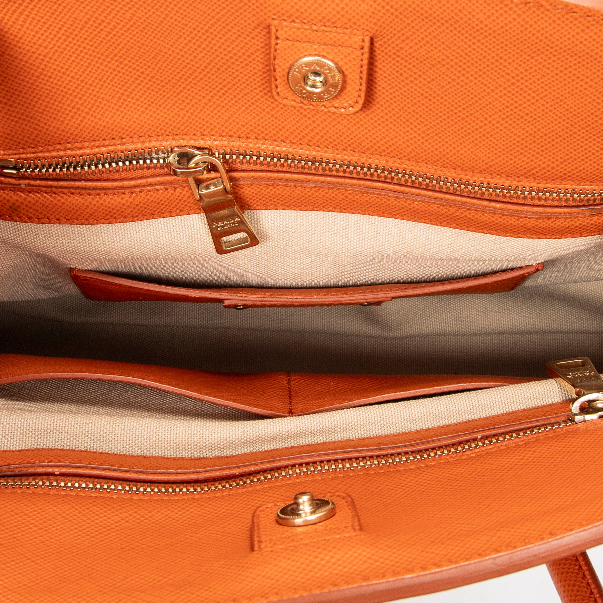 Shoulder Bag Medium Top Handle Tote Orange Woven Canvas