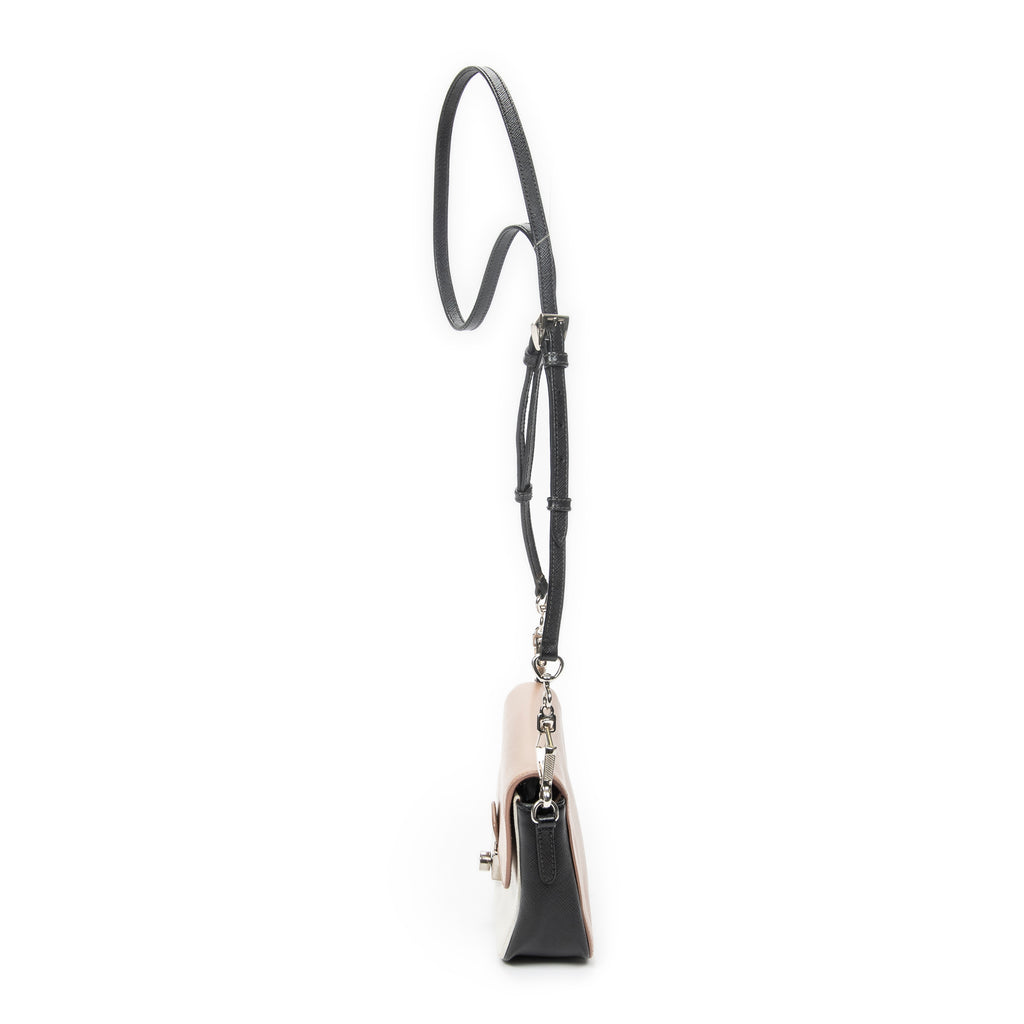 Shoulder Bag Sound Flap Crossbody Black Saffiano Leather