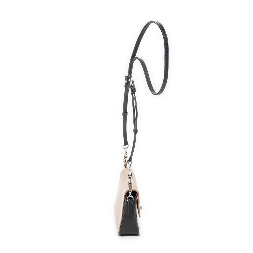 Shoulder Bag Sound Flap Crossbody Black Saffiano Leather