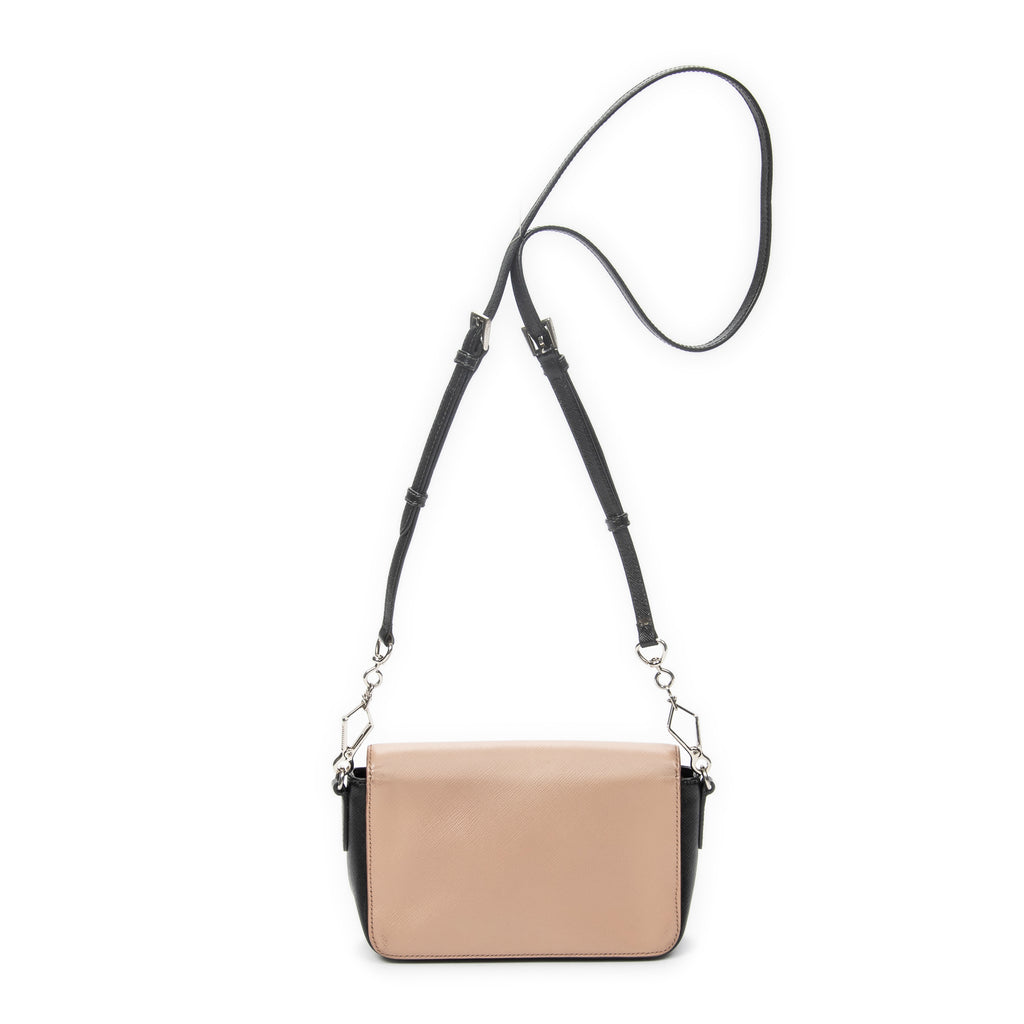 Shoulder Bag Sound Flap Crossbody Black Saffiano Leather